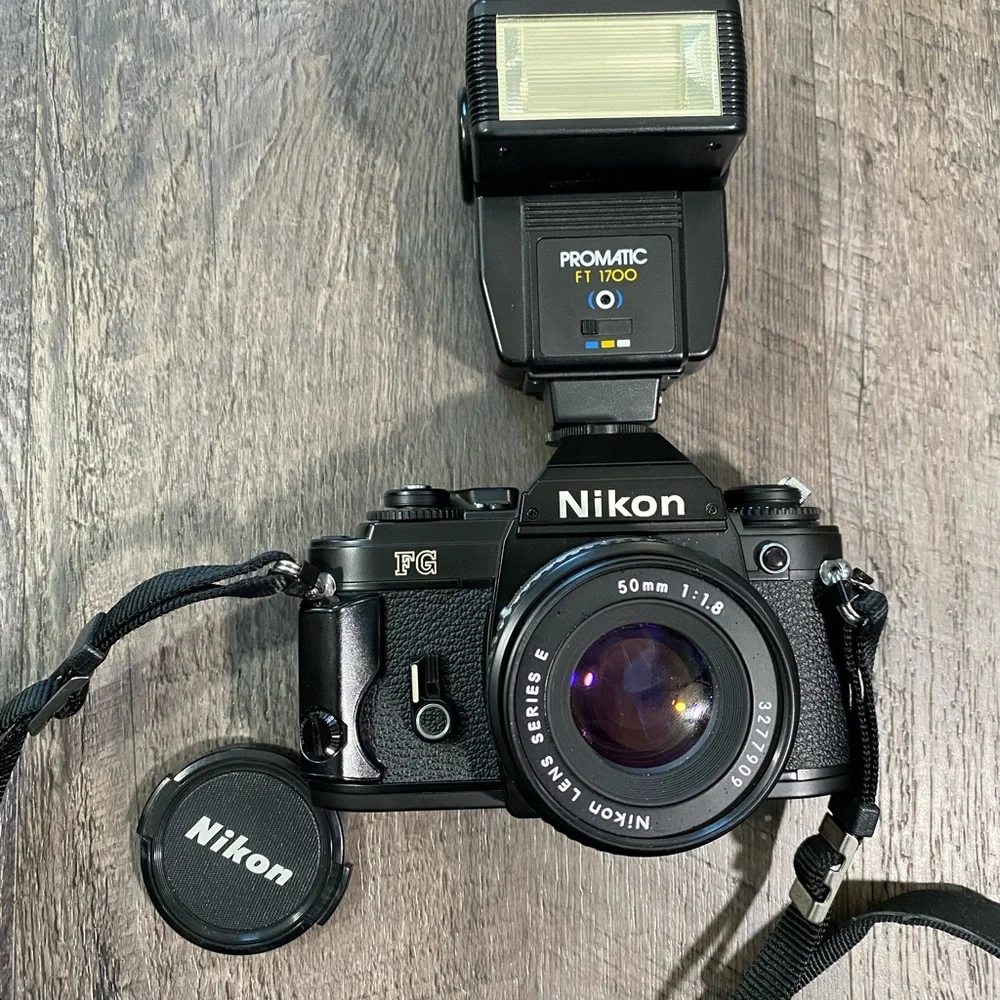 Nikon FG 35mm SLR Film Camera w/Nikon 50mm 1:1.8 Lens